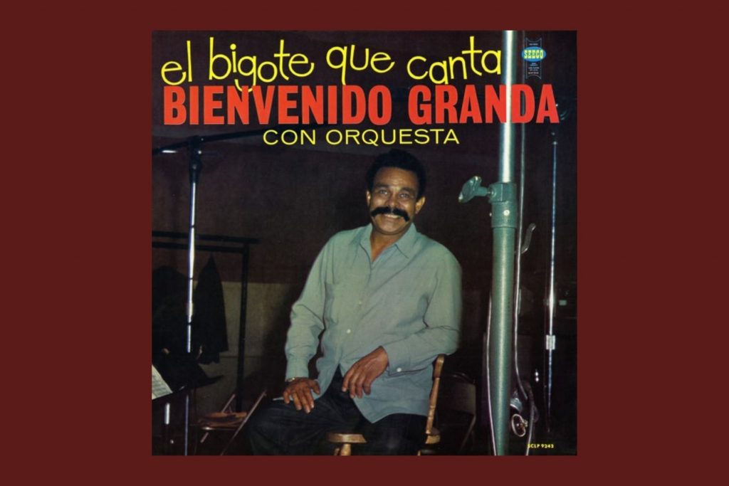 La portada del álbum de Bienvenido Granda, "El bigote que canta". La nota celebra la inconfundible voz del cantante que marcó una era con la Sonora Matancera.