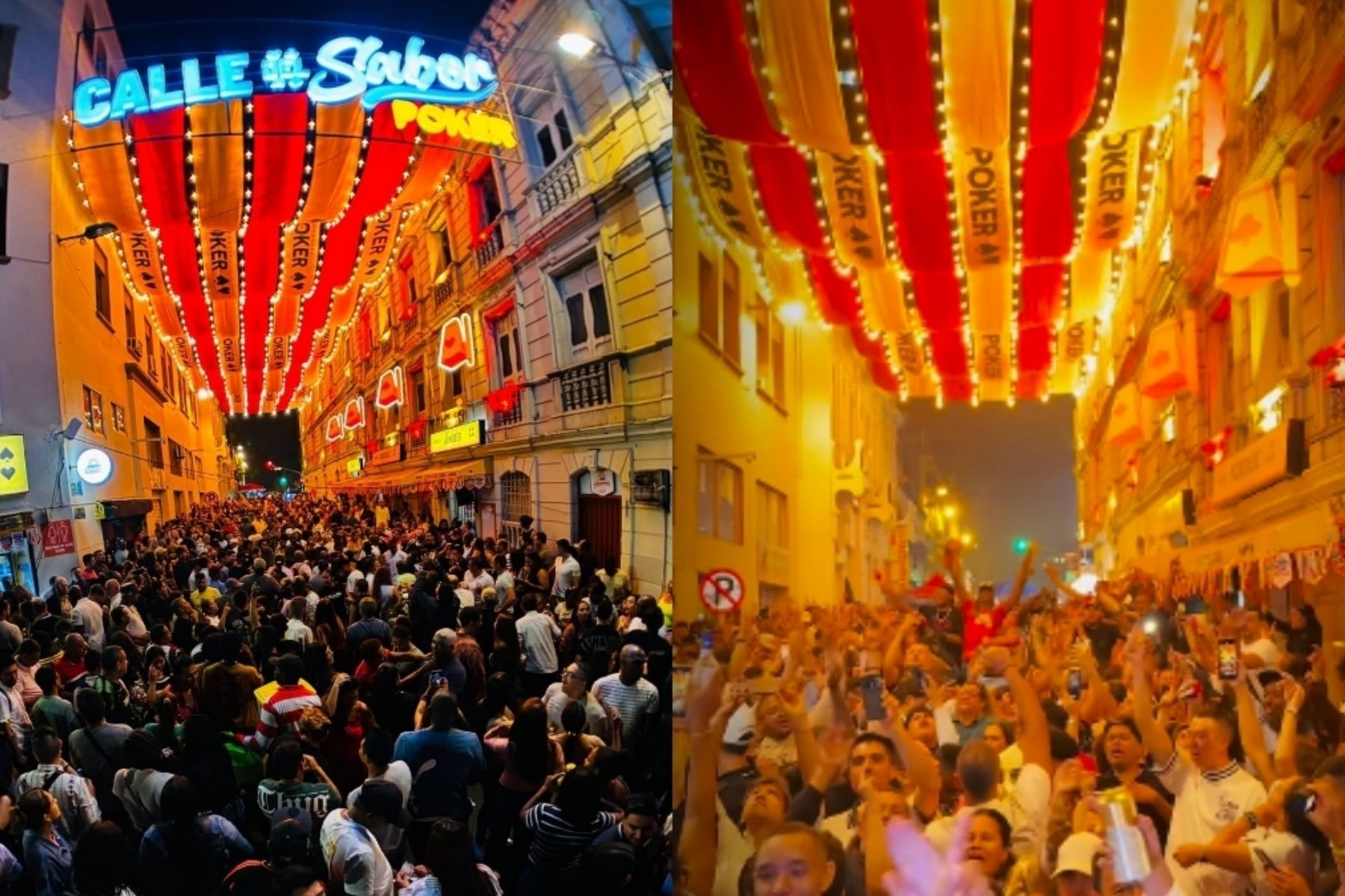 Una multitud celebra en una calle adornada durante un festival de salsa. La nota describe el ambiente de fiesta y alegría que se vive en las calles.