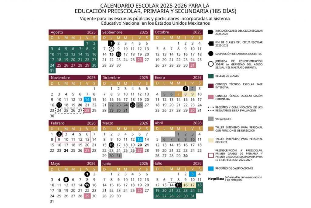 Calendario Escolar Sep 2025-2026