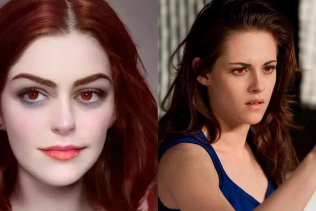 Comparativa de Bella Swan según la descripción del libro (creada con IA) y la actriz Kristen Stewart. La nota revela cómo lucirían los personajes de Crepúsculo en la vida real.