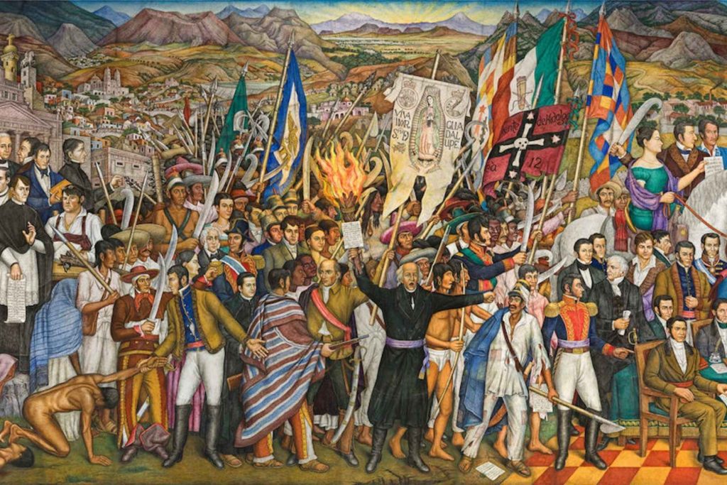El mural de Juan O'Gorman que retrata a los héroes de la Independencia de México. La nota explica quiénes son los personajes que nombramos en el Grito.
