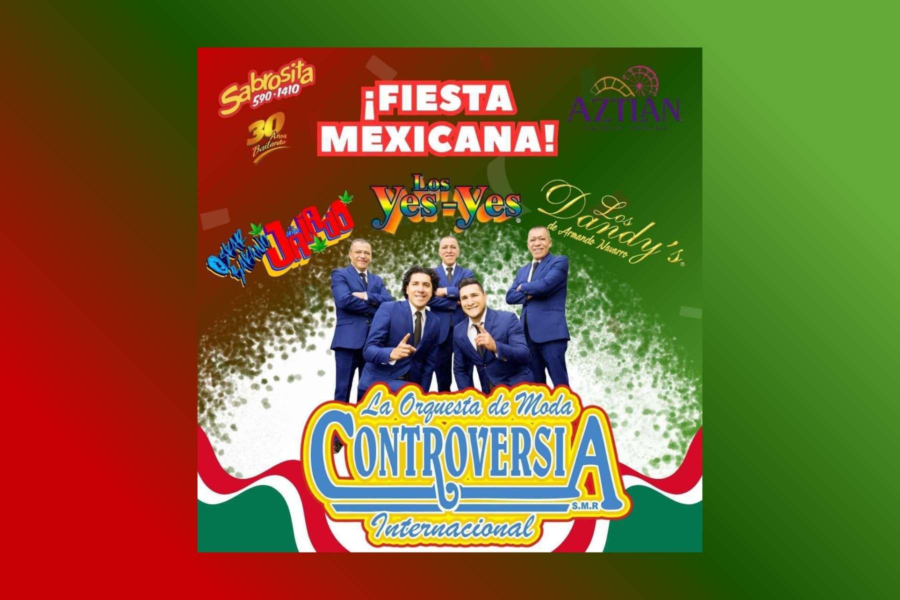 Cartel oficial de "Fiesta Mexicana" en Aztlán Parque Urbano en Sabrosita 590